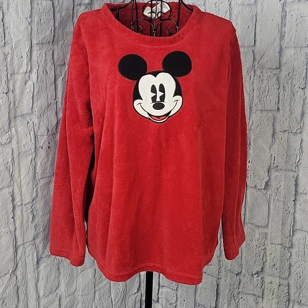 DISNEY MICKEY MOUSE Red‎ Fleece Pullover Sleepwear